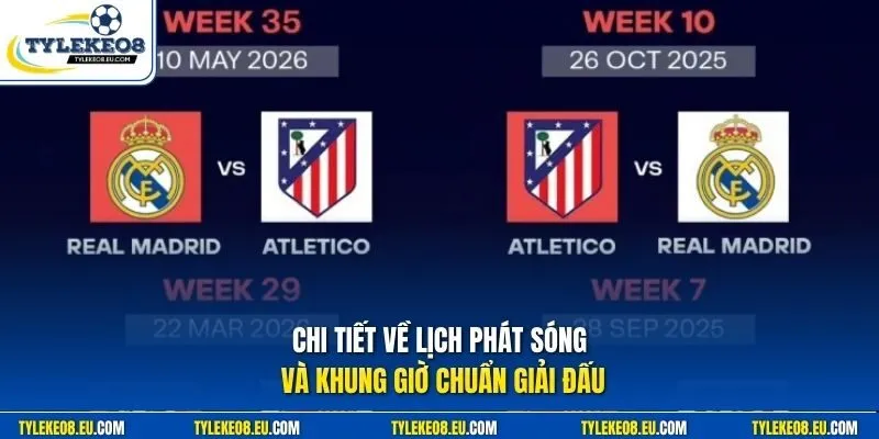 Chi tiết về lịch phát sóng và khung giờ chuẩn giải đấu