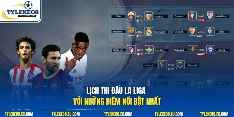 Lịch thi đấu La Liga với những điểm nổi bật nhất